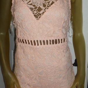 Renvy peach lace sleeveless dress